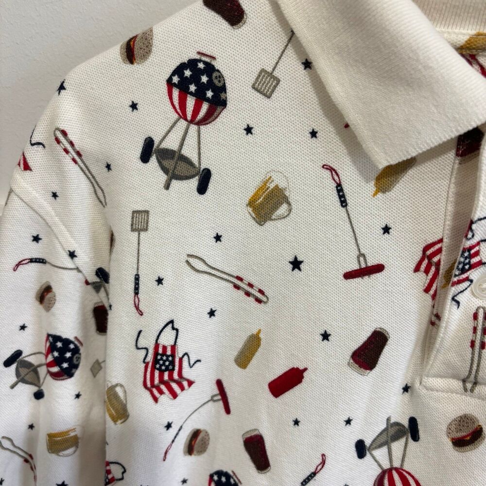 Croft & Barrow Sport BBQ 4th Of July Memorial Day S/S Polo Shirt Top - Picture 3 of 7